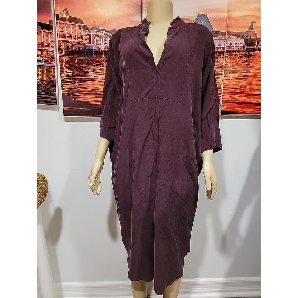 Humanoid Size M Caftan Purple Dress Cupro Viscose OVERSIZED FIT #C
